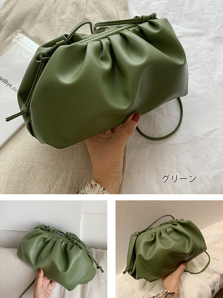ふわふわギャザー ポーチ ショルダーバッグ