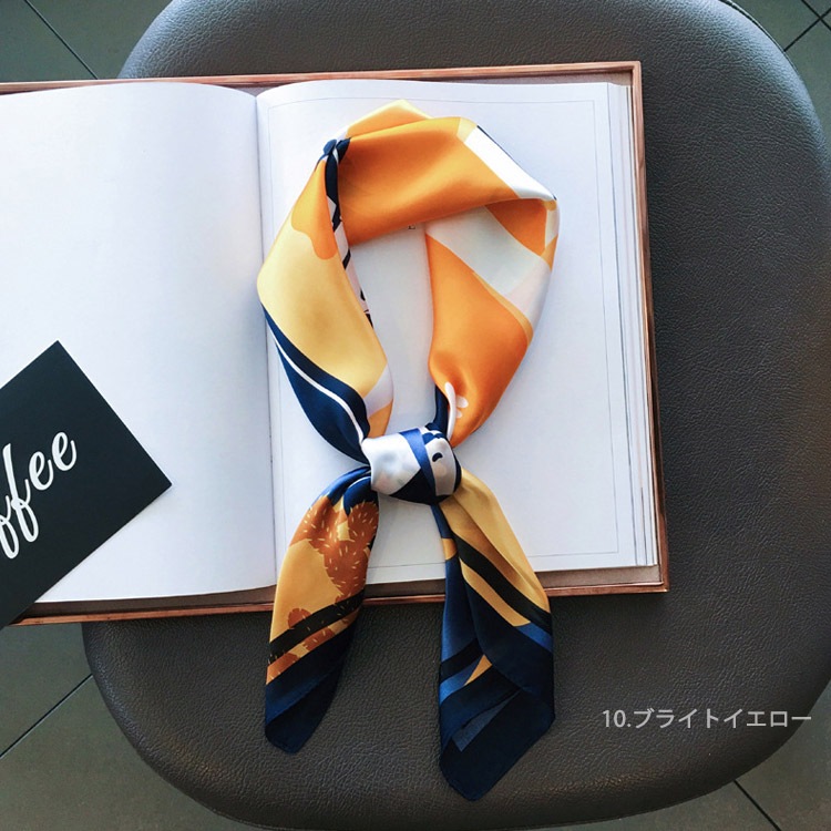 15カラー 正方形 シルク調 スカーフ