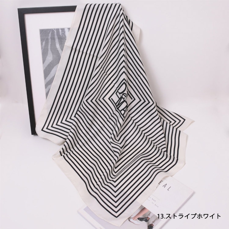 15カラー 正方形 シルク調 スカーフ