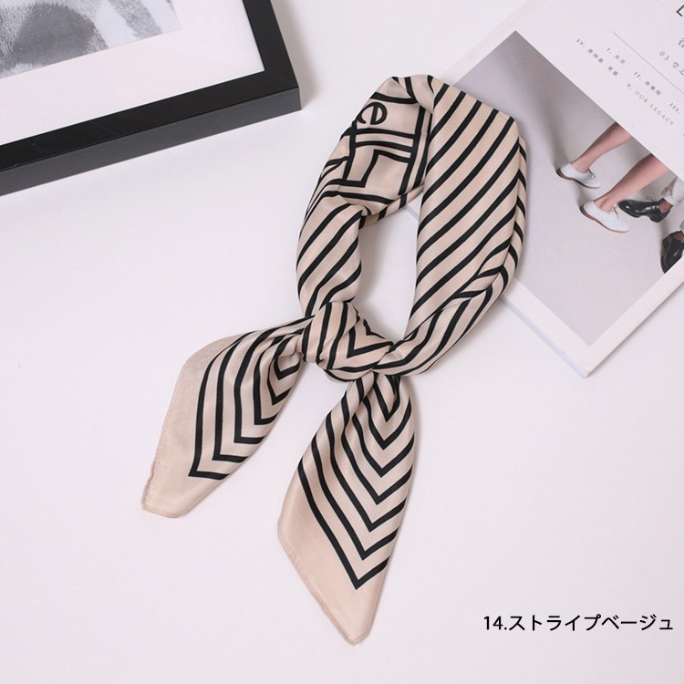 15カラー 正方形 シルク調 スカーフ