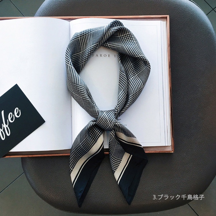 15カラー 正方形 シルク調 スカーフ