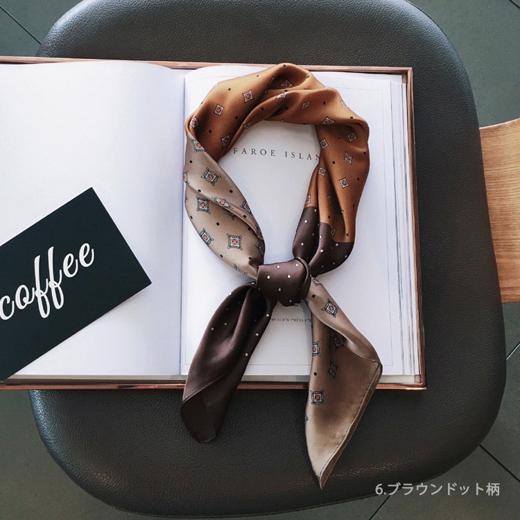 15カラー 正方形 シルク調 スカーフ