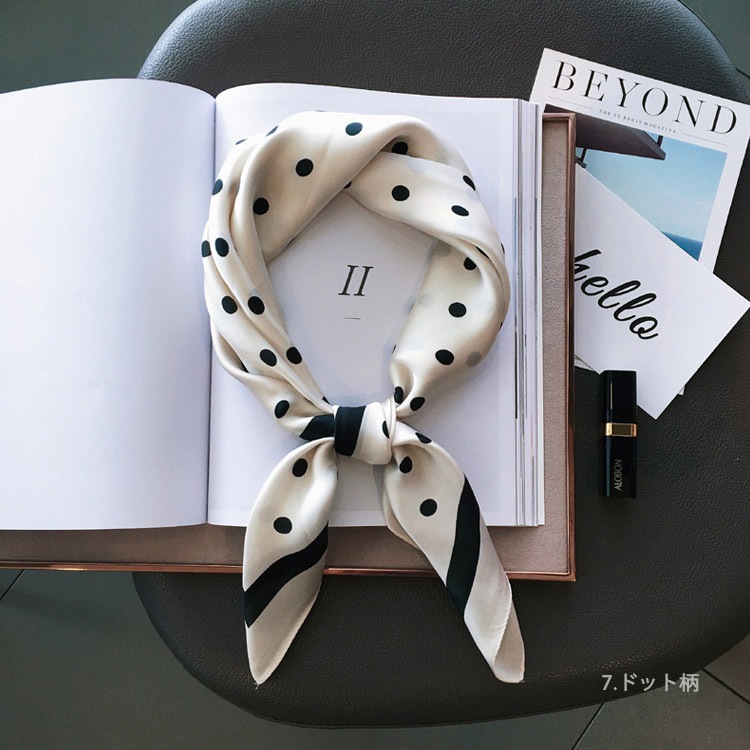 15カラー 正方形 シルク調 スカーフ