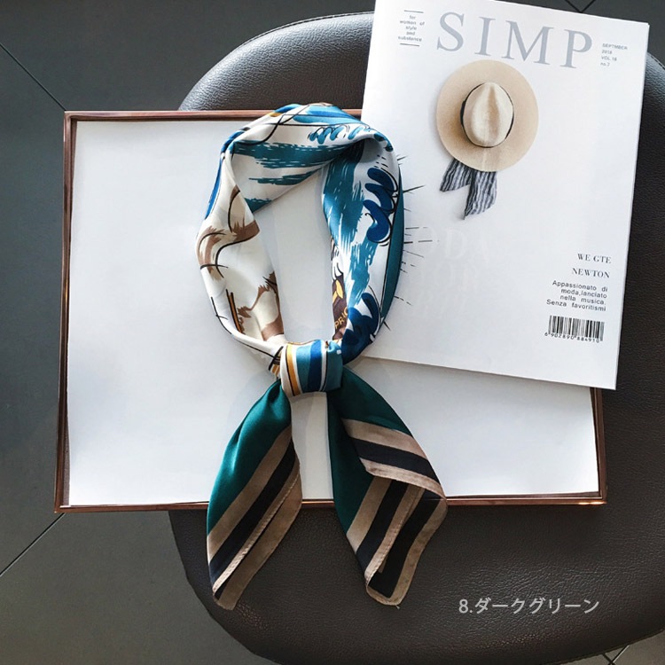 15カラー 正方形 シルク調 スカーフ