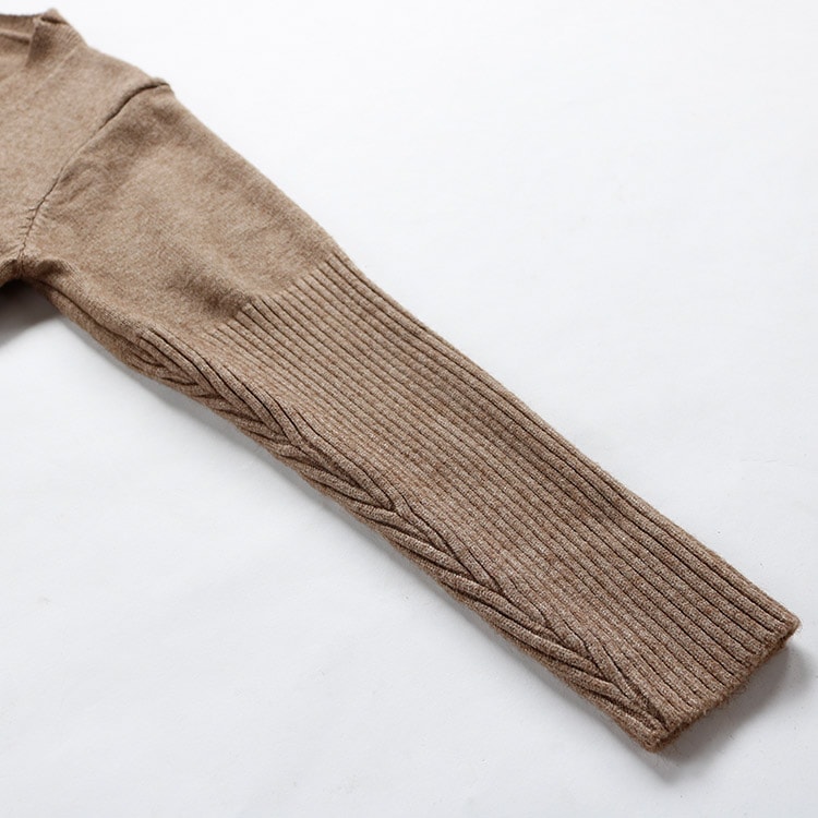 リブ袖 ロング ニットカーディガン