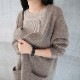 リブ袖 ロング ニットカーディガン