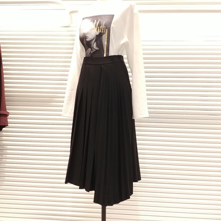 アンシンメトリー プリーツ スカート