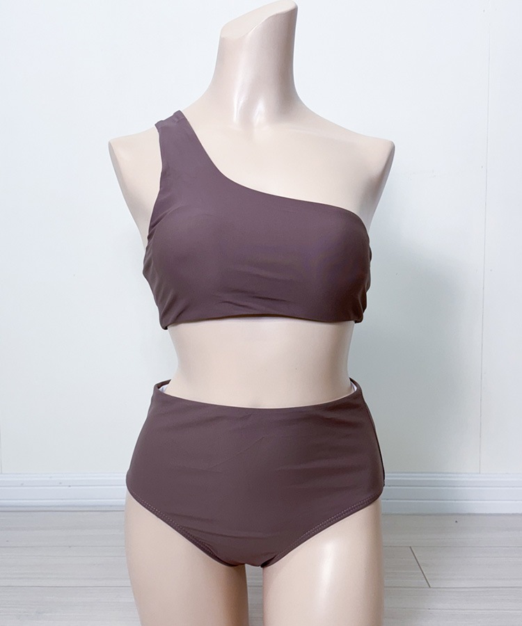 シンプル ツイスト ワンショルダー ビキニ 水着

