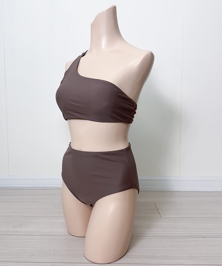 シンプル ツイスト ワンショルダー ビキニ 水着

