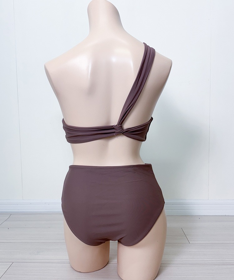 シンプル ツイスト ワンショルダー ビキニ 水着

