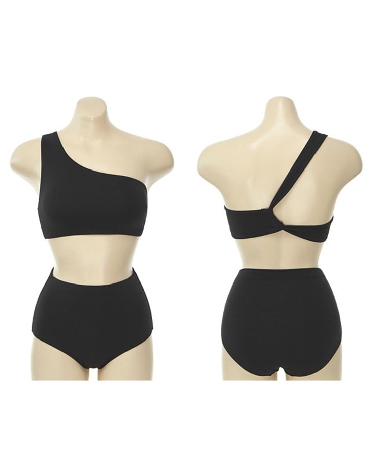 シンプル ツイスト ワンショルダー ビキニ 水着

