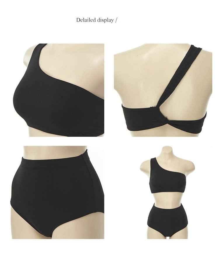 シンプル ツイスト ワンショルダー ビキニ 水着

