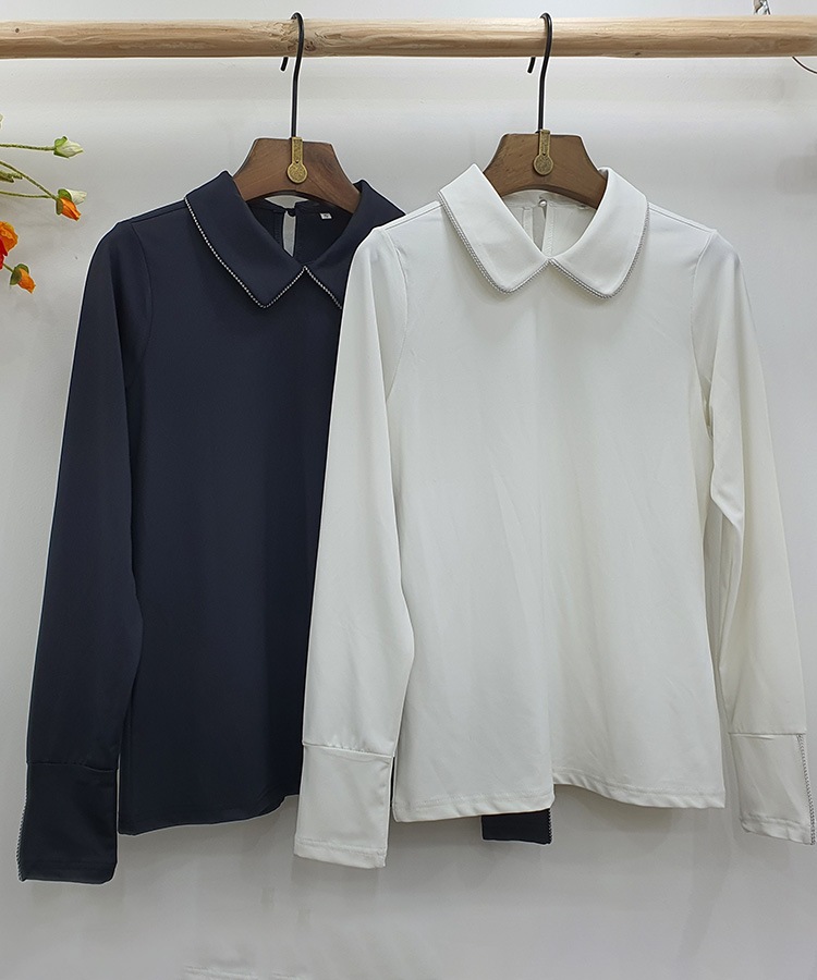 バックボタン 襟付き 長袖 Ｔシャツ 韓国ゴルフウェア