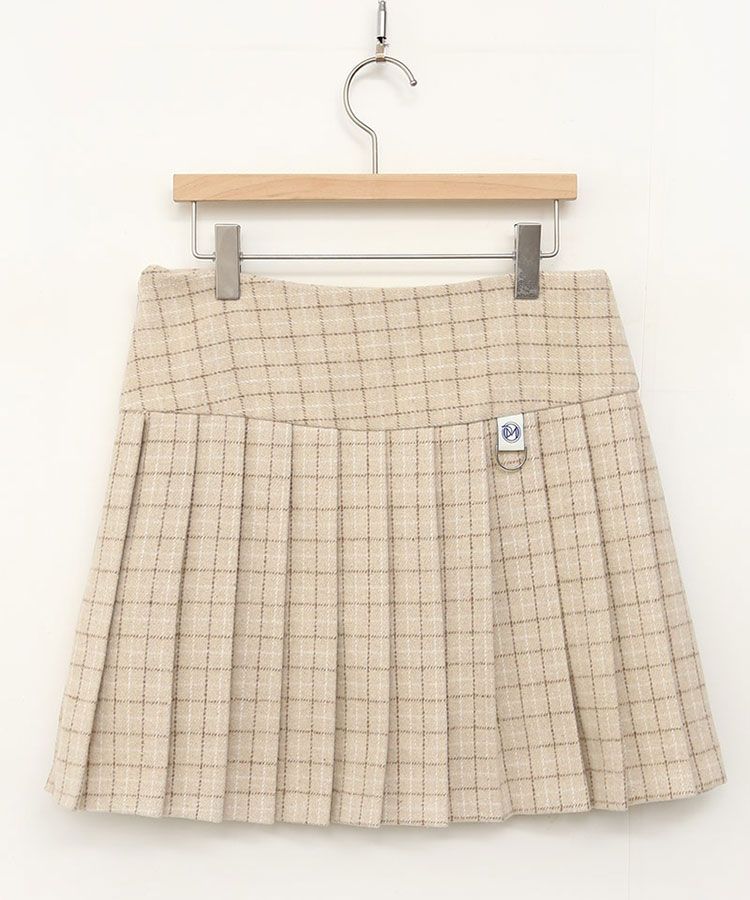 チェック柄 切り替え プリーツ スカート 韓国ゴルフウェア
