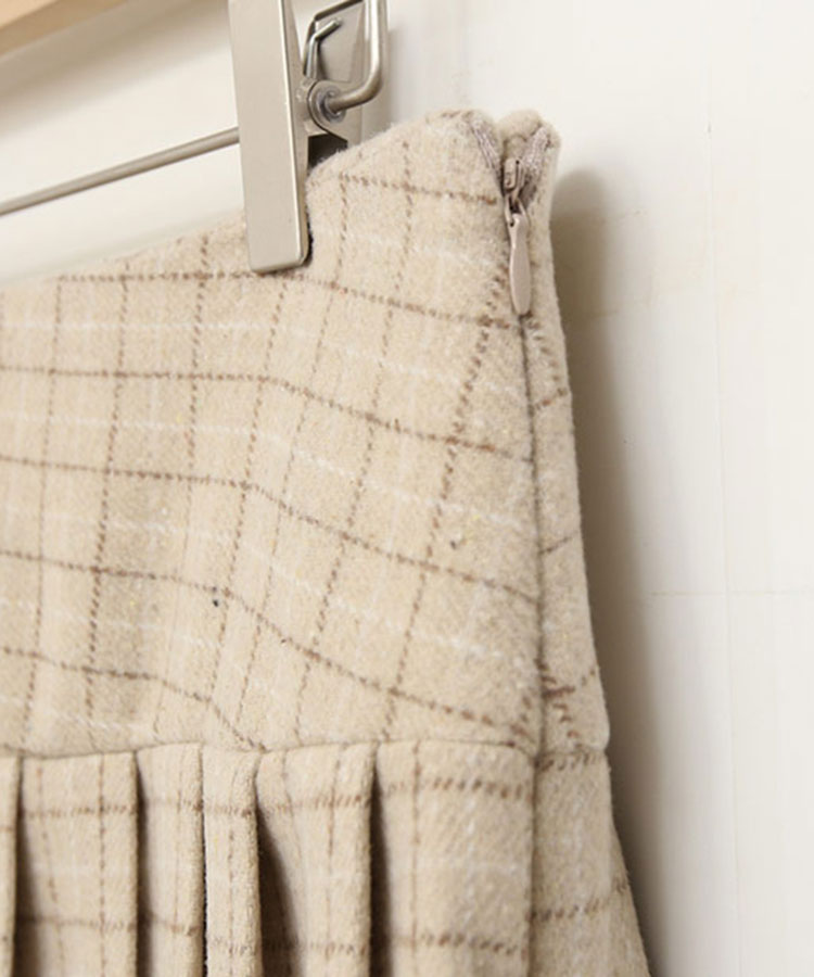 チェック柄 切り替え プリーツ スカート 韓国ゴルフウェア