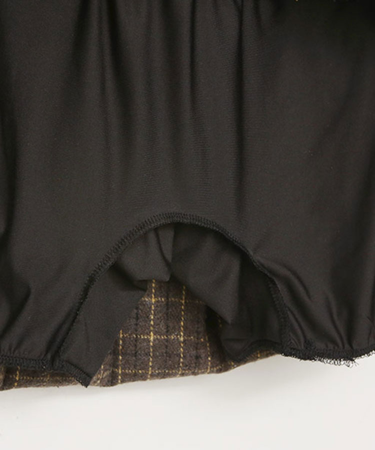 チェック柄 切り替え プリーツ スカート 韓国ゴルフウェア