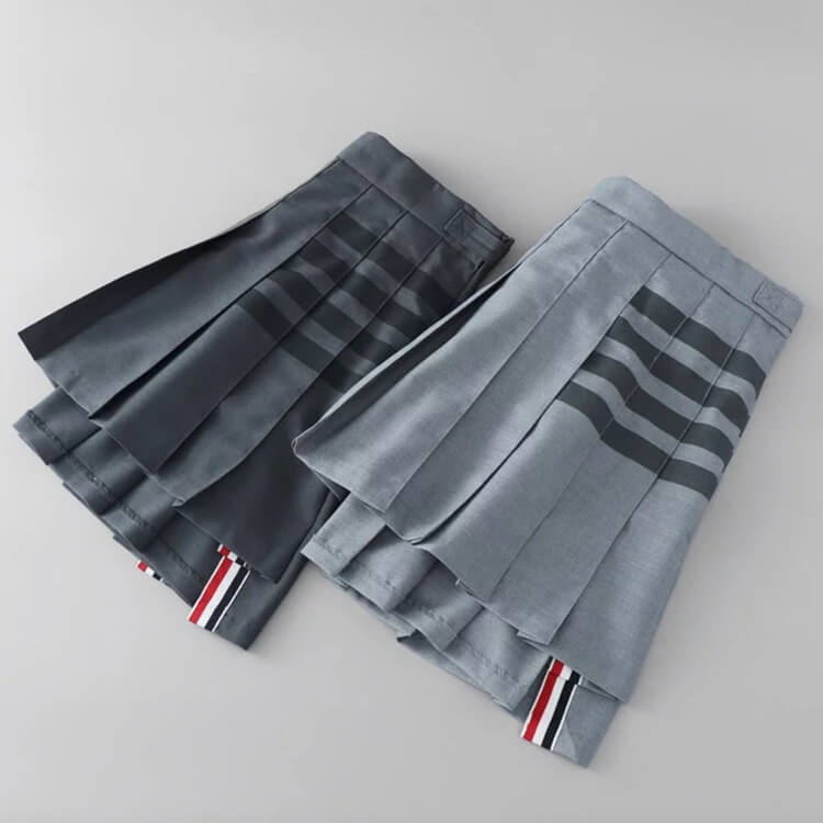 韓国ゴルフウェア アシンメトリー ミニ丈 プリーツスカート