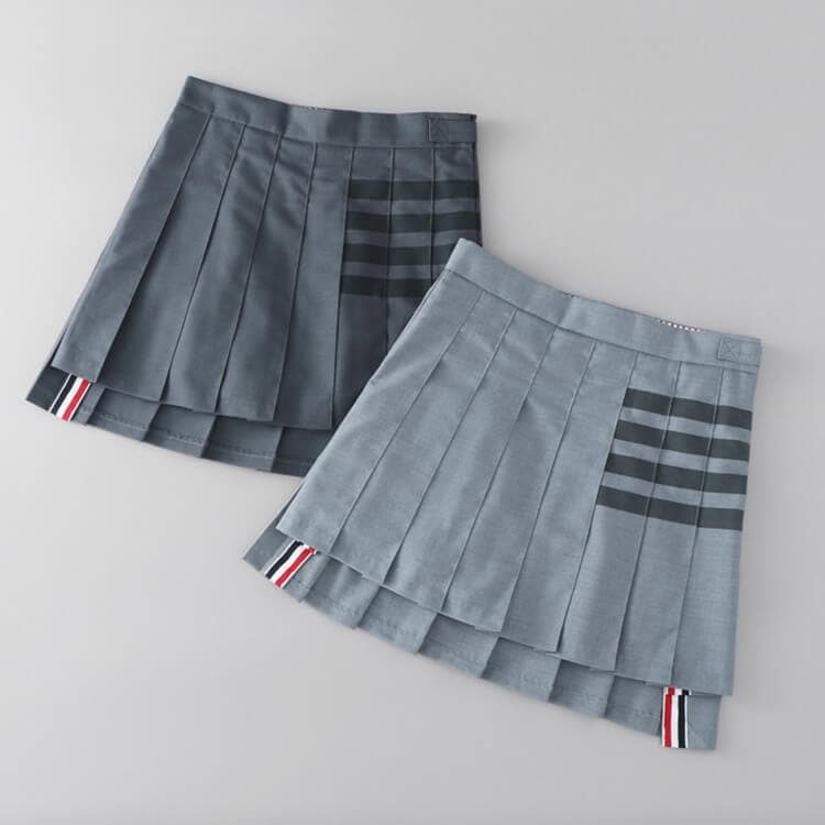 韓国ゴルフウェア アシンメトリー ミニ丈 プリーツスカート