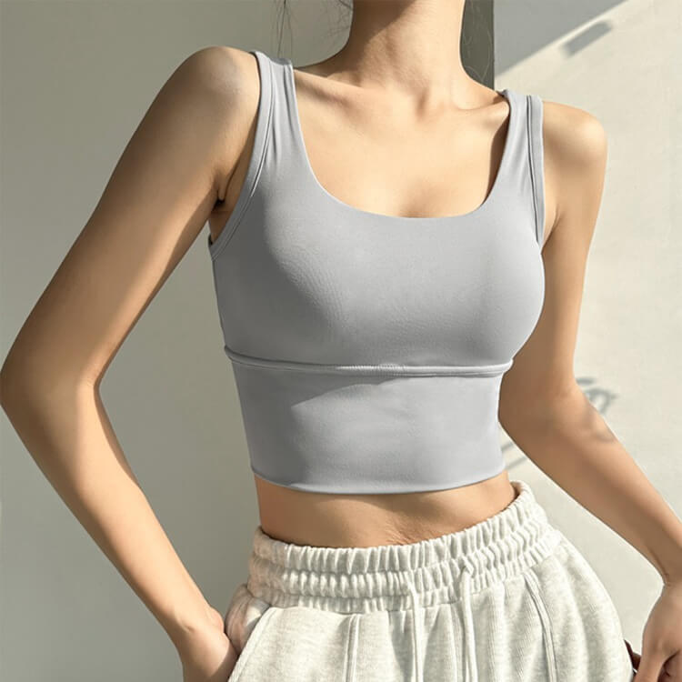 バッククロスデザイン カップ付 ヨガウェア トップス