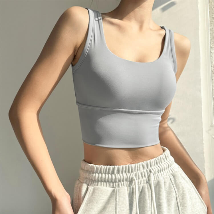 バッククロスデザイン カップ付 ヨガウェア トップス