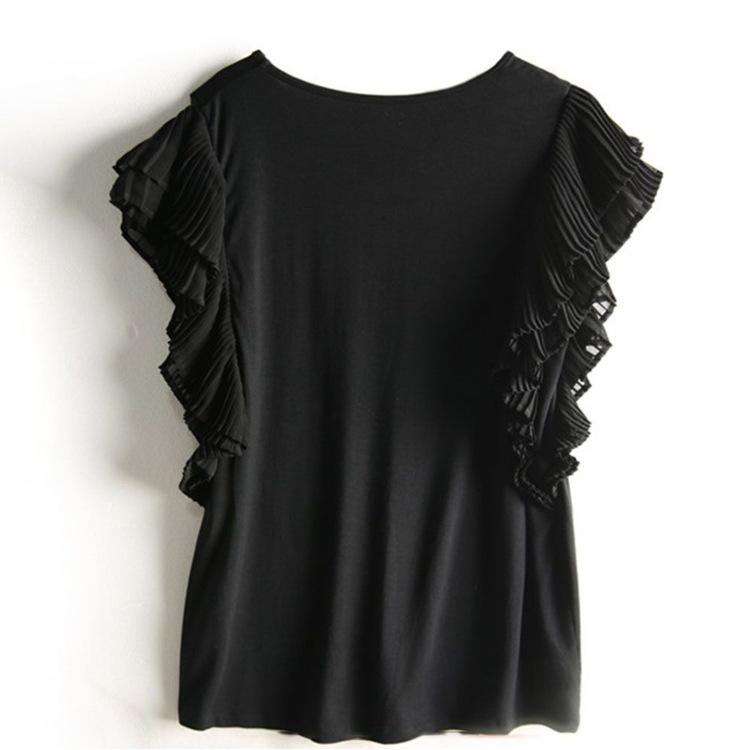 ティアード プリーツ フレンチスリーブ 半袖 Tシャツ