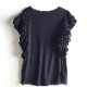 ティアード プリーツ フレンチスリーブ 半袖 Tシャツ
