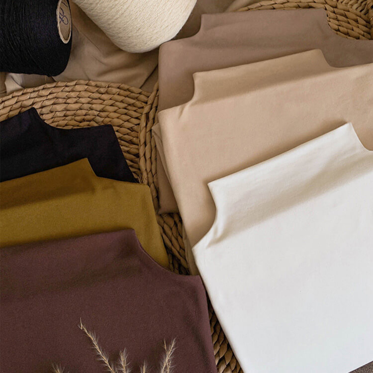 ふんわり モックネック ベーシック 長袖 Tシャツ