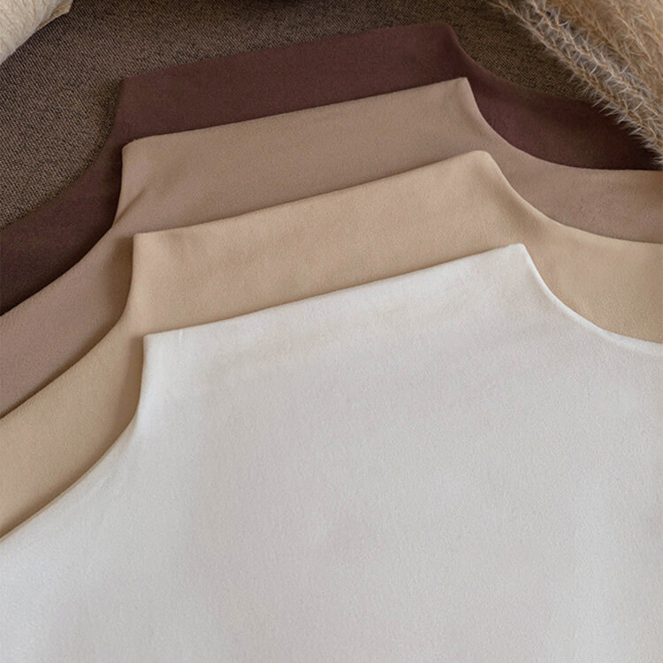 ふんわり モックネック ベーシック 長袖 Tシャツ