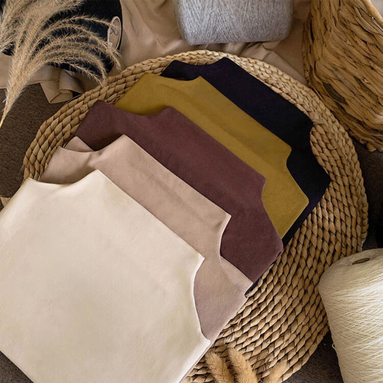 ふんわり モックネック ベーシック 長袖 Tシャツ