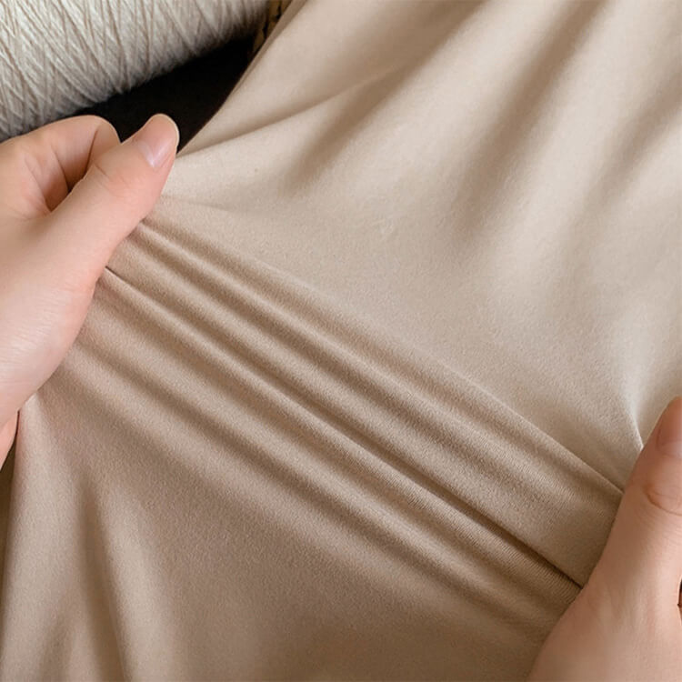 ふんわり モックネック ベーシック 長袖 Tシャツ