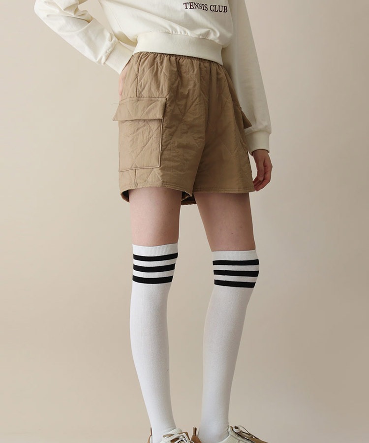 中綿入り キルティング 軽量 ショートパンツ 韓国ゴルフウェア