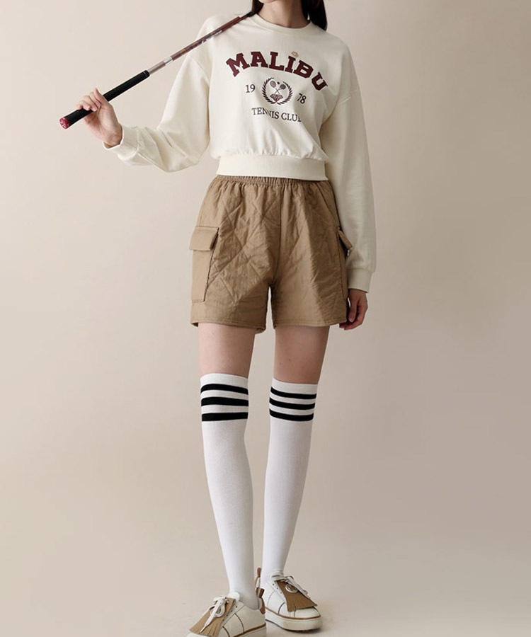 中綿入り キルティング 軽量 ショートパンツ 韓国ゴルフウェア