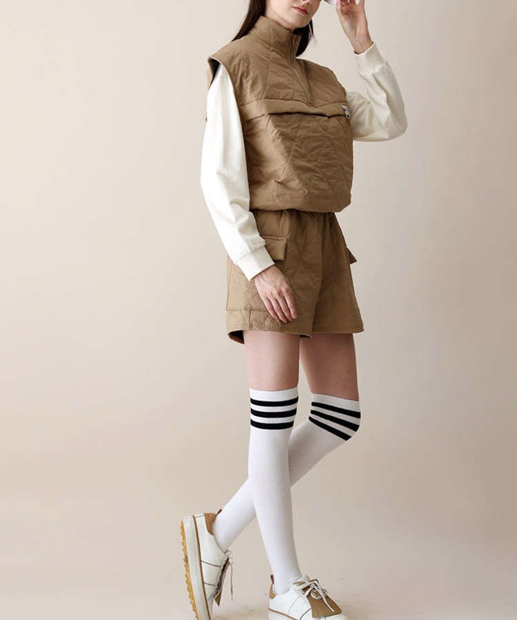 中綿入り キルティング 軽量 ショートパンツ 韓国ゴルフウェア