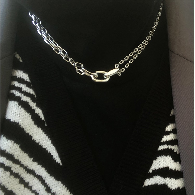 3リング 二連 チェーンネックレス