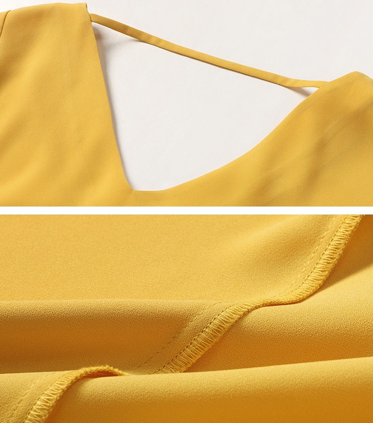 チューリップ袖 スリット フレア スリーブ シフォン ブラウス