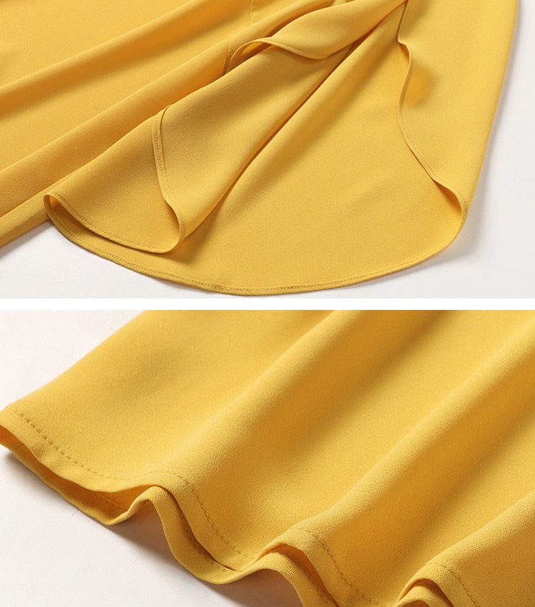 チューリップ袖 スリット フレア スリーブ シフォン ブラウス