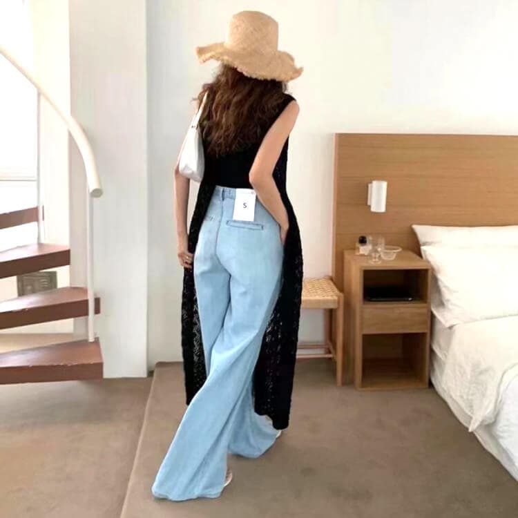 クロシェニット レイヤード オーバーワンピース