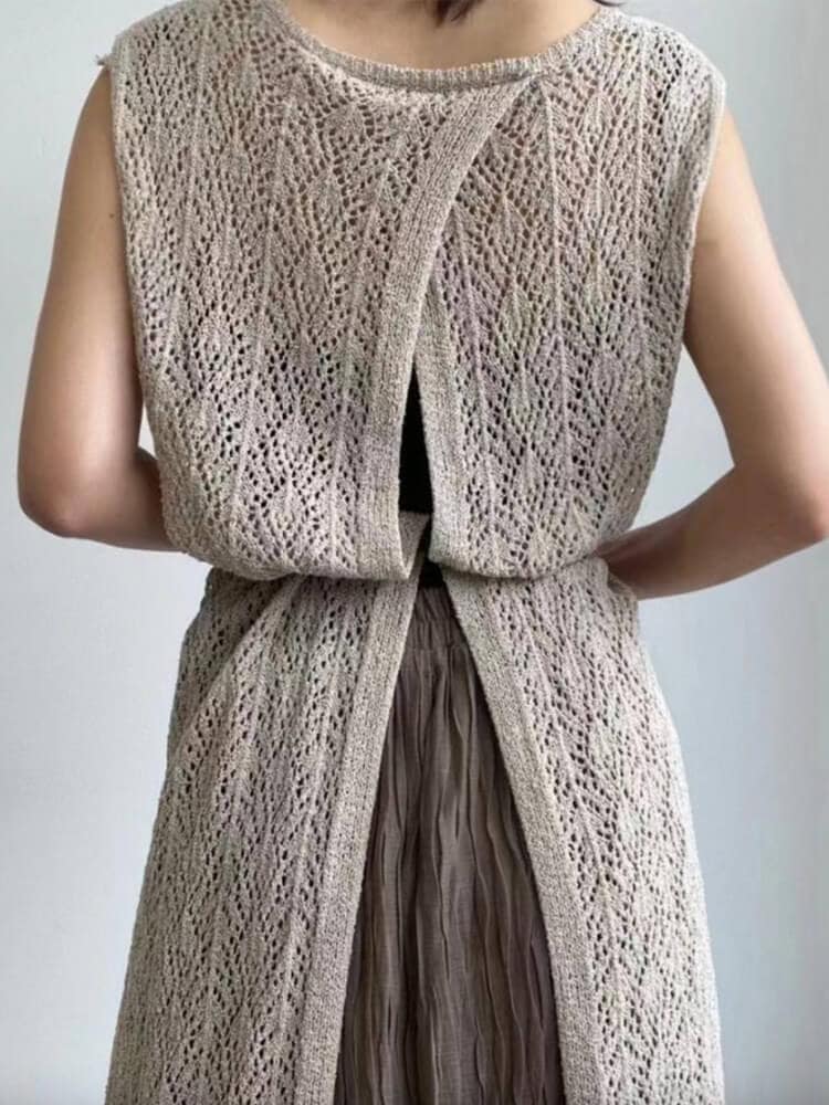 クロシェニット レイヤード オーバーワンピース