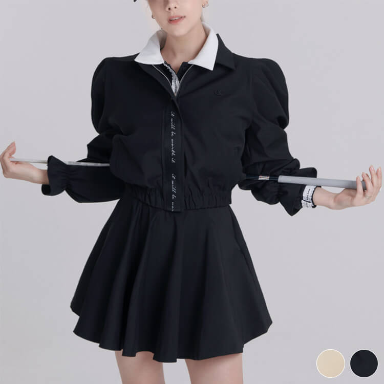 レタリングリボン パフスリーブ ジャケット ジャンパー