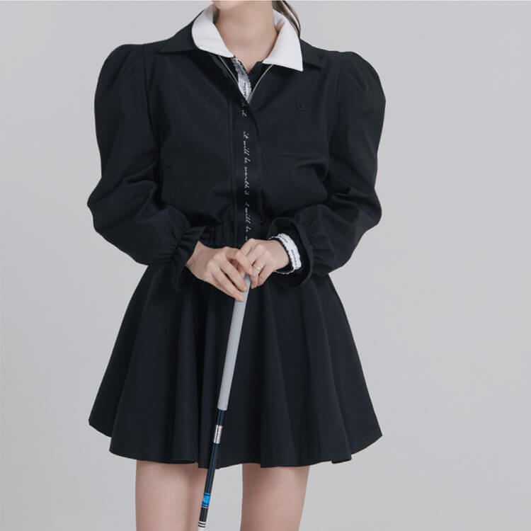 レタリングリボン パフスリーブ ジャケット ジャンパー