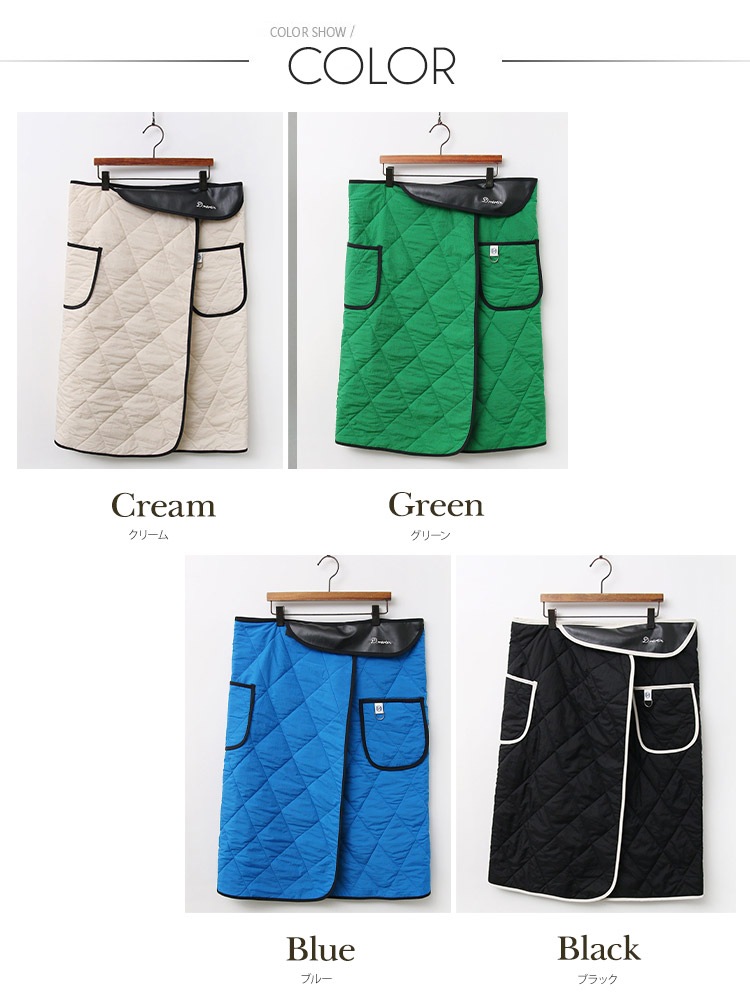 裏起毛 キルティング ラップ スカート 韓国ゴルフウェア
