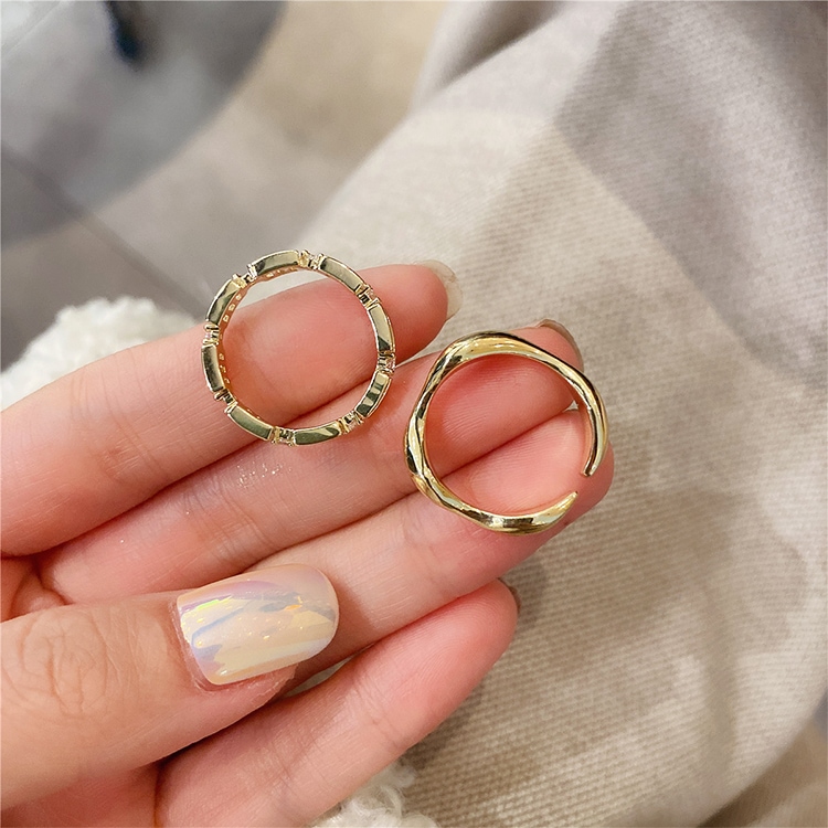 ジルコン メタル リング 2点セット