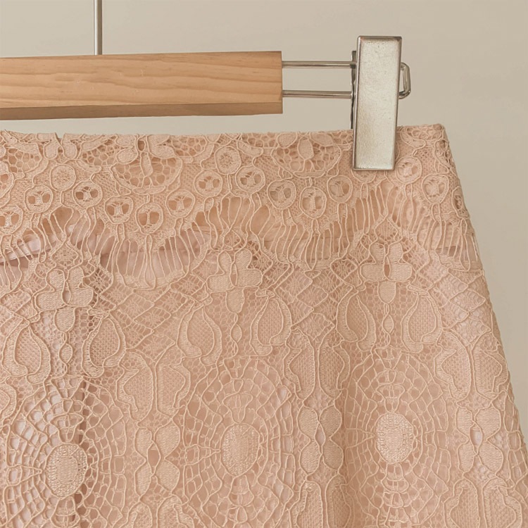 フェミニン 膝丈 レース スカート