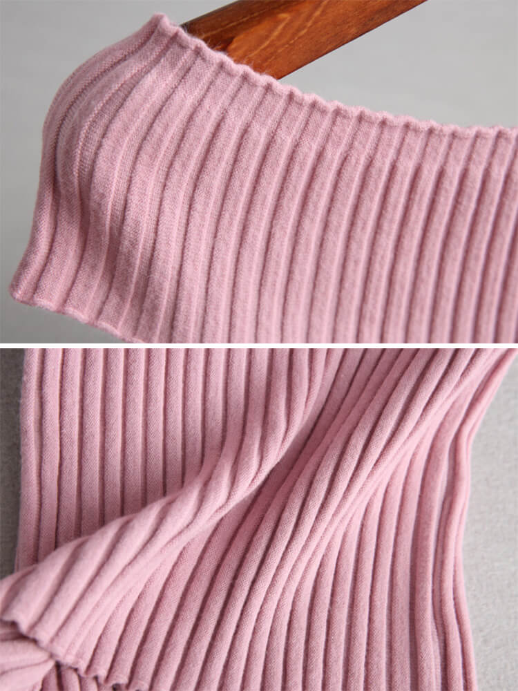 サマー リブニット 三分袖 Ｔシャツ