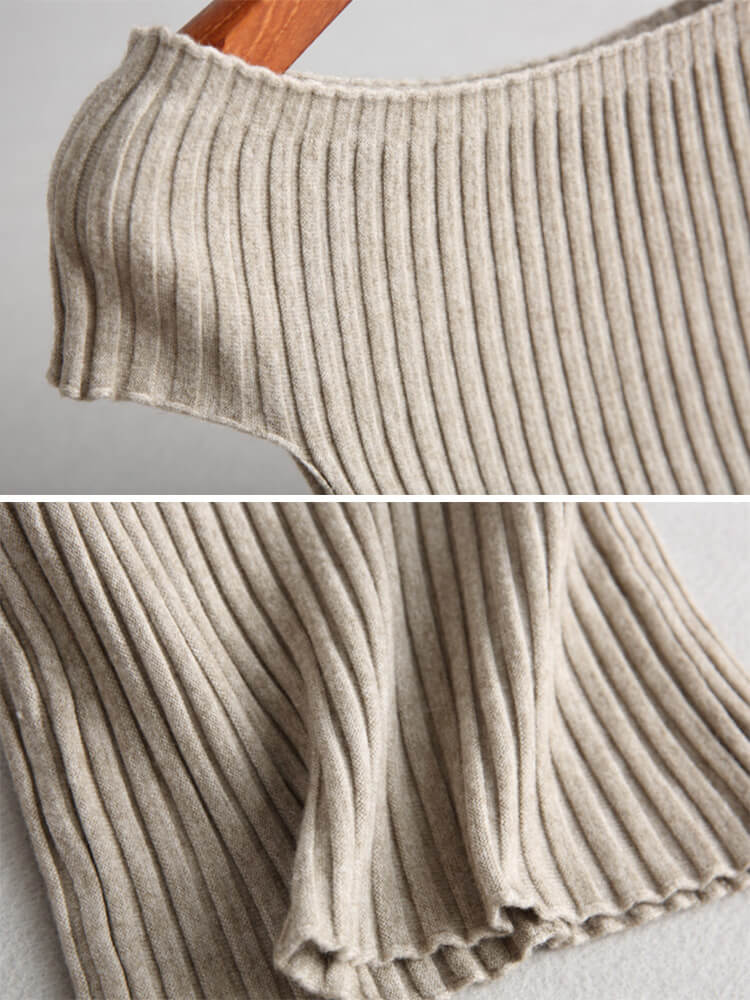 サマー リブニット 三分袖 Ｔシャツ