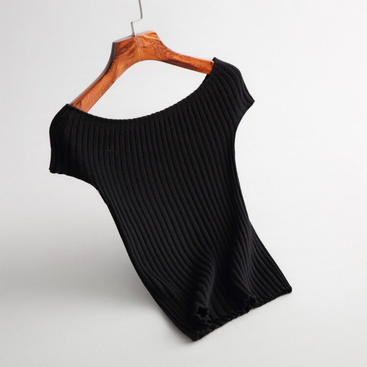 サマー リブニット 三分袖 Ｔシャツ