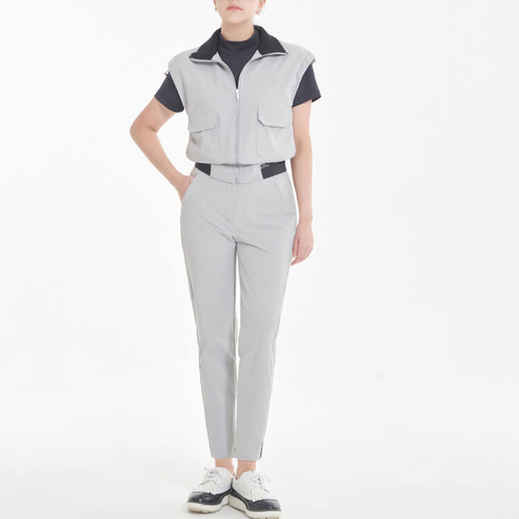 裾ゴム シンプル ロング丈 テーパードパンツ