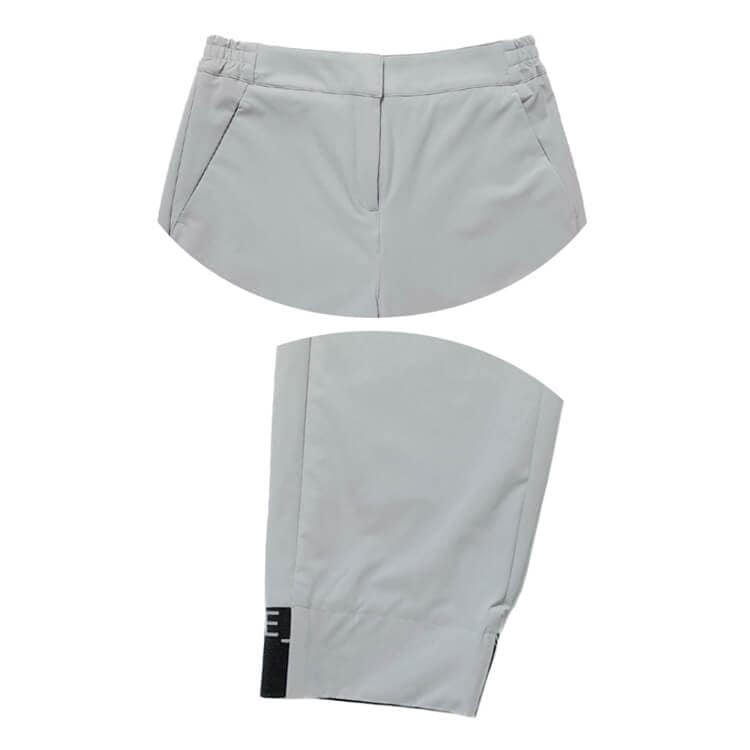 裾ゴム シンプル ロング丈 テーパードパンツ