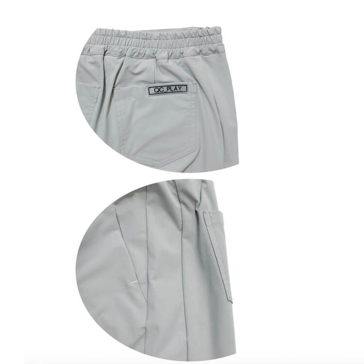 裾ゴム シンプル ロング丈 テーパードパンツ