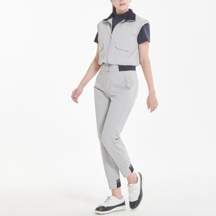 裾ゴム シンプル ロング丈 テーパードパンツ